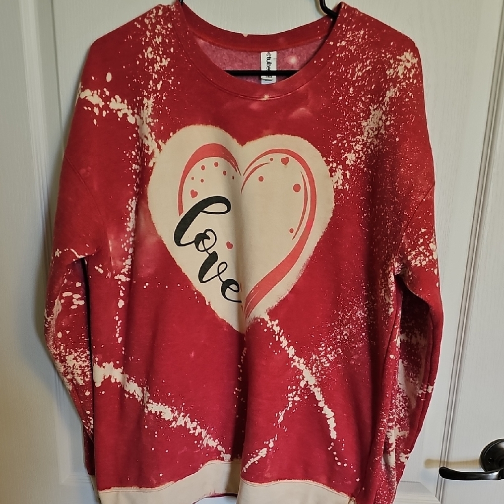Tultex Red Love Heart Women's Sweater